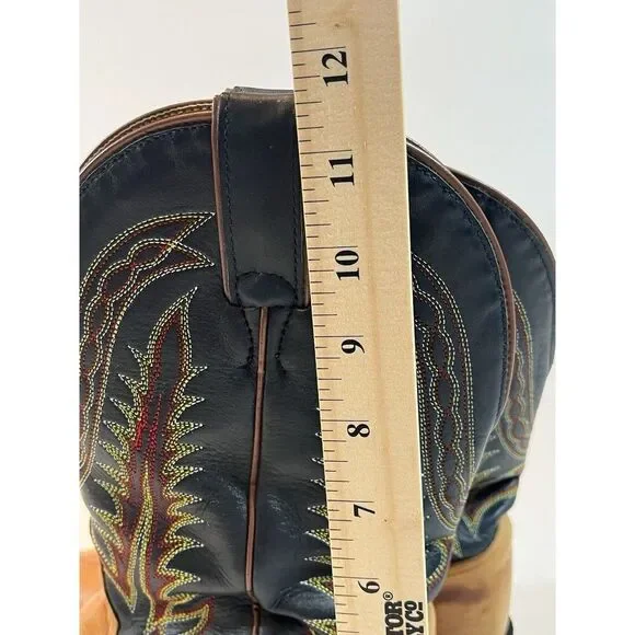 Tony Lama Boots Mens 8.5 B leather Cowboy Western - Picture 13 of 16